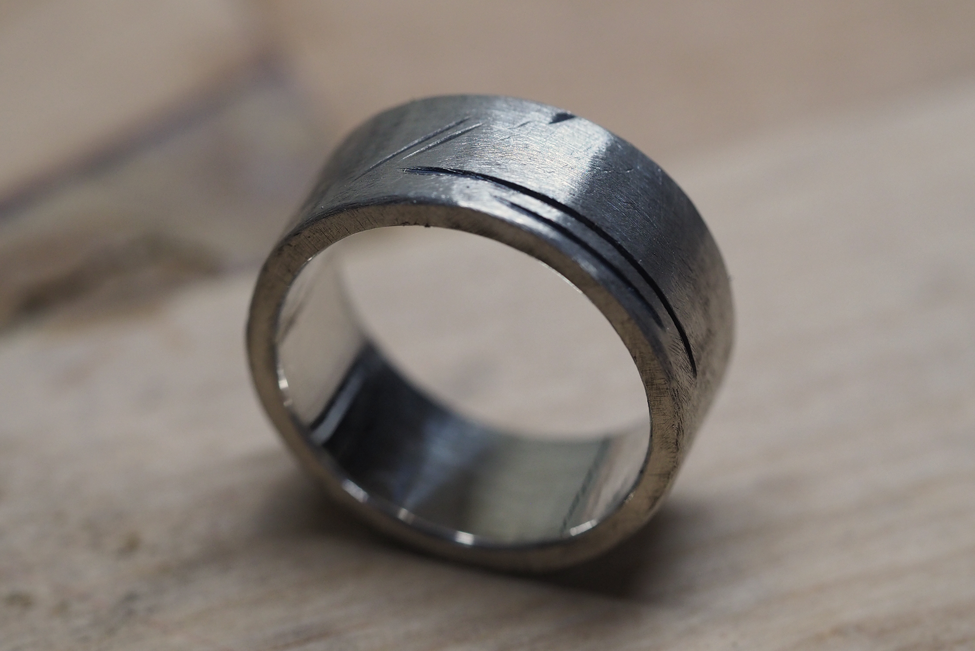 Weathered Ring - Wide Sterling Silver Ring