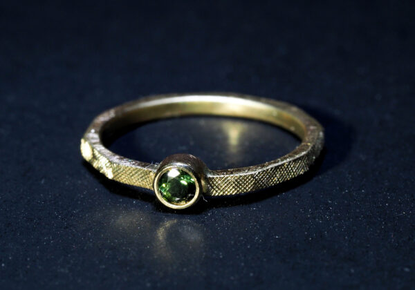 Affinity Single Stone Bezel Florentine Finish Ring