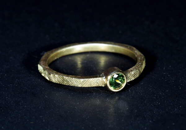 Affinity Single Stone Bezel Florentine Finish Ring - Image 3