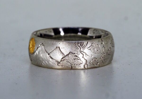 Five Elements of Nature Hand Engraved Sterling Silver Ring - Featured 2 - Earth - Atethos Jewelry