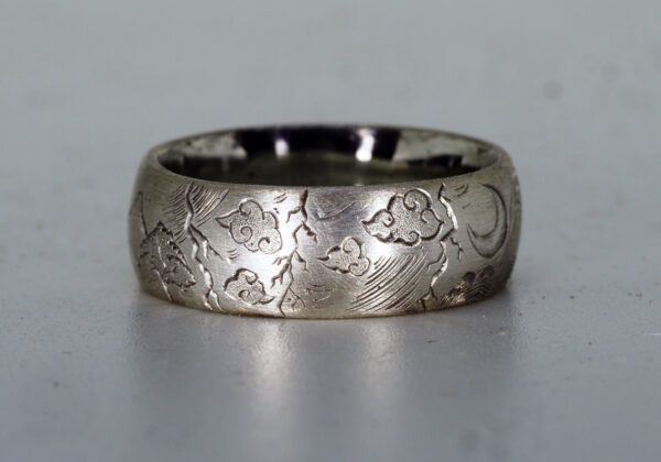 Five Elements of Nature Hand Engraved Sterling Silver Ring - Featured 3 - Wind - Atethos Jewelry