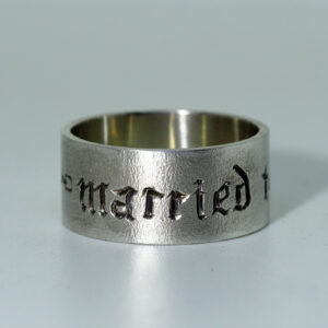 Married to the Game Hand Engraved Sterling Silver Ring - Atethos Jewelry - 11