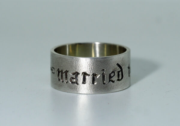 Married to the Game Hand Engraved Sterling Silver Ring - Atethos Jewelry - 11