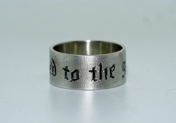 Married to the Game Hand Engraved Sterling Silver Ring - Atethos Jewelry - 21