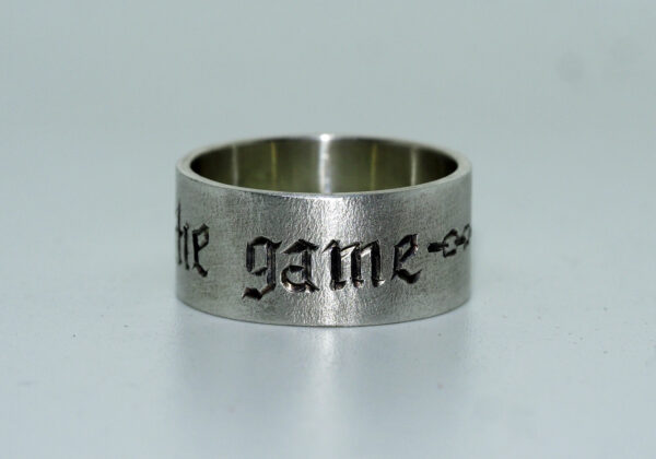 Married to the Game Hand Engraved Sterling Silver Ring - Atethos Jewelry - 31