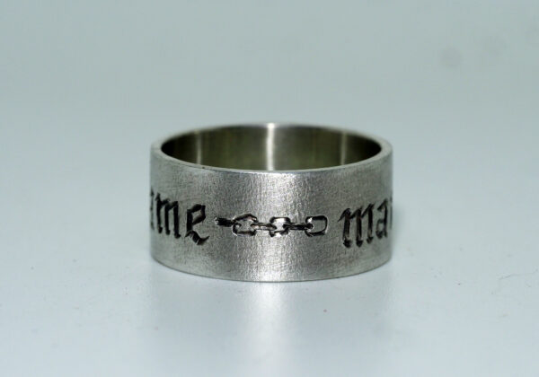 Married to the Game Hand Engraved Sterling Silver Ring - Atethos Jewelry - 40